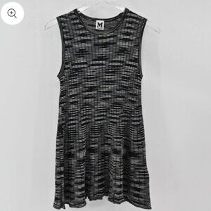 MISSONI Sz 46 NWT Marled Black & Cream Knit Tunic Wool